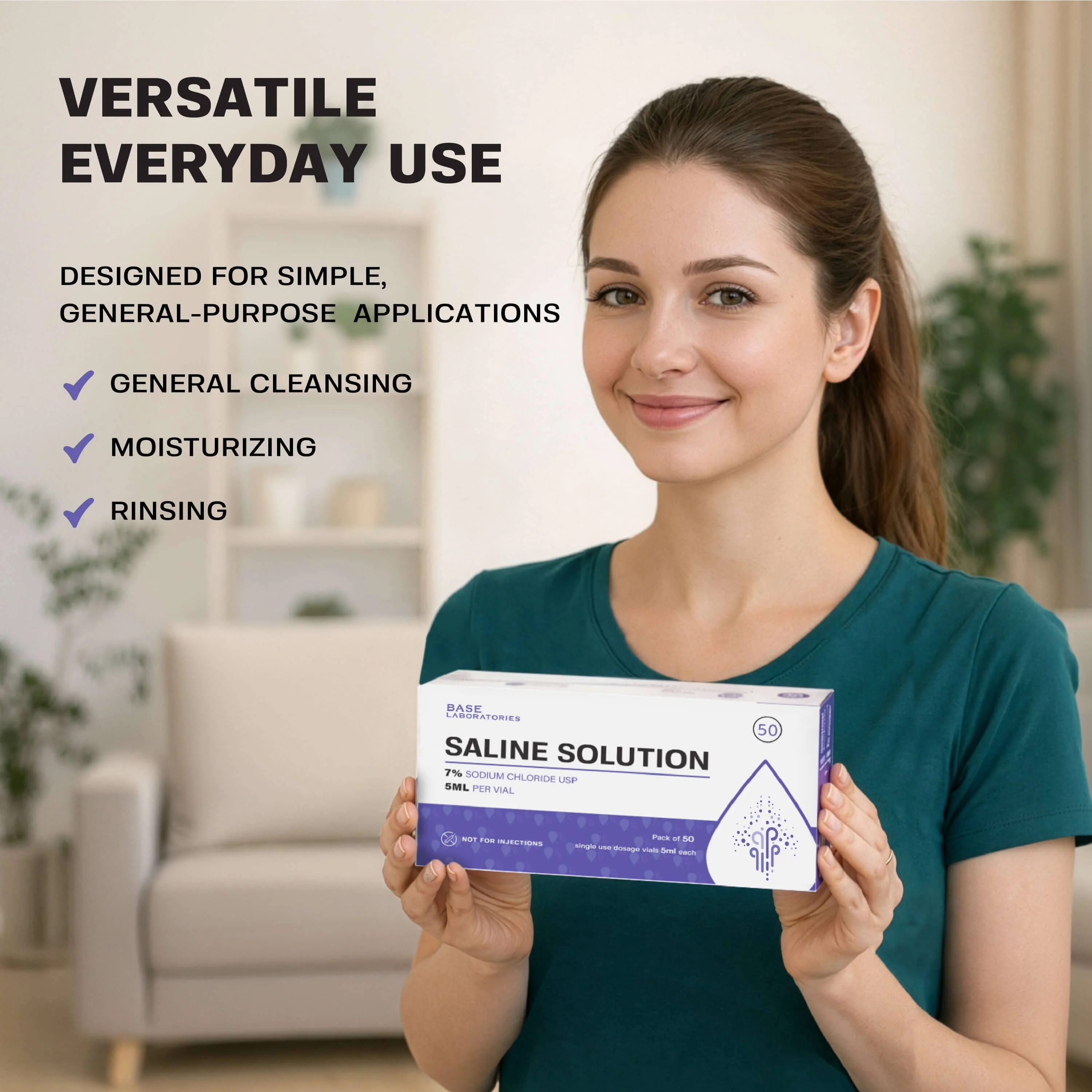 7% Saline Solution Vials — Compatible with Nebulizer Machines & Mesh Nebulizers  50 Pack - Image 3
