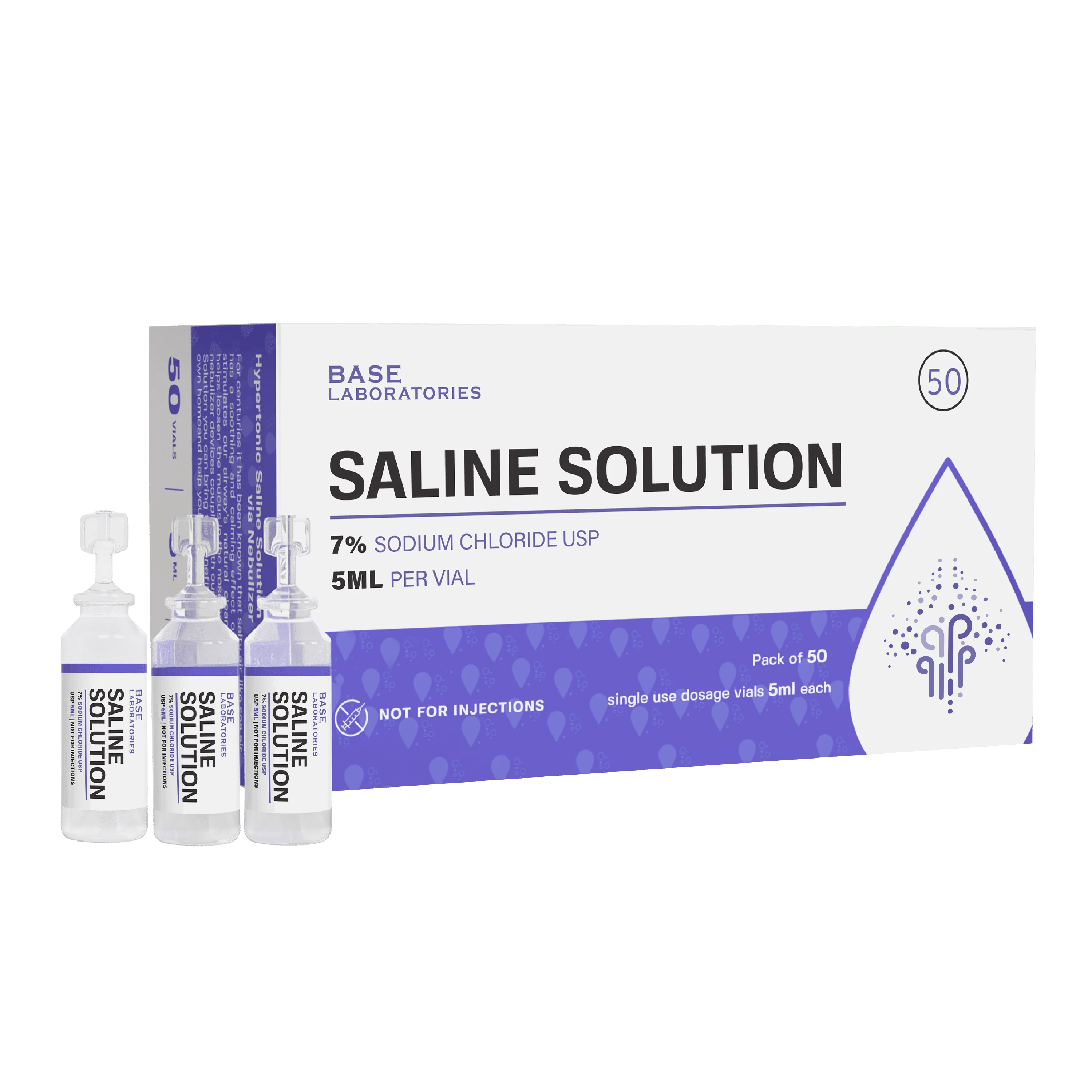 7% Saline Solution Vials — Compatible with Nebulizer Machines & Mesh Nebulizers  50 Pack - Image 5